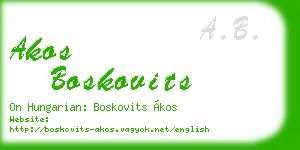 akos boskovits business card